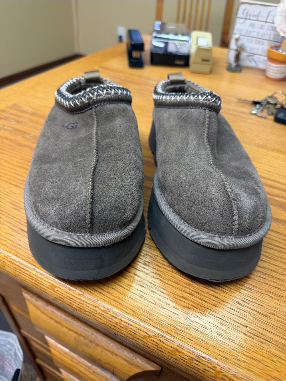 UGG Men's Charcoal Suede Slip-On Clog